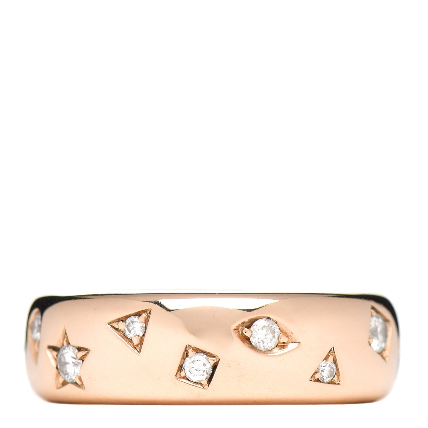 18K Rose Gold Diamond Iconica Band Ring 53 6.25