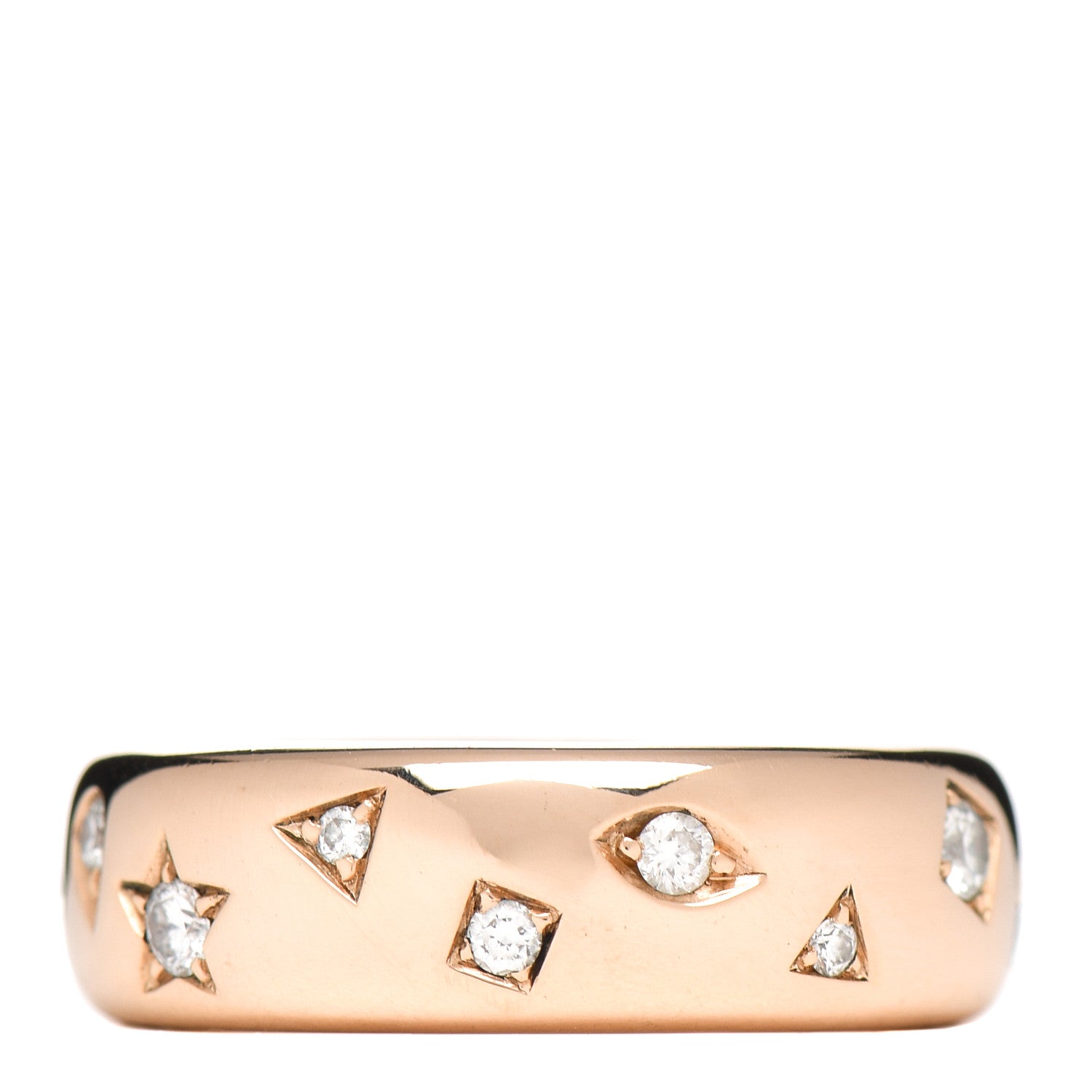 Pomellato 18K Rose Gold Diamond Iconica Band Ring 53 6.25 1 of 5