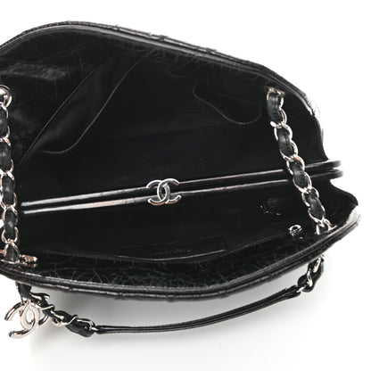 Chanel Glazed Calfskin Quilted Large Just Mademoiselle Bowling Bag Black 5 of 19