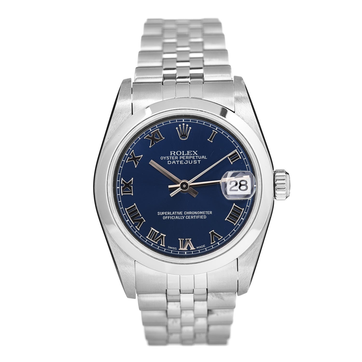 Rolex Stainless Steel 31mm Oyster Perpetual Datejust Watch Blue 78240 1 of 6