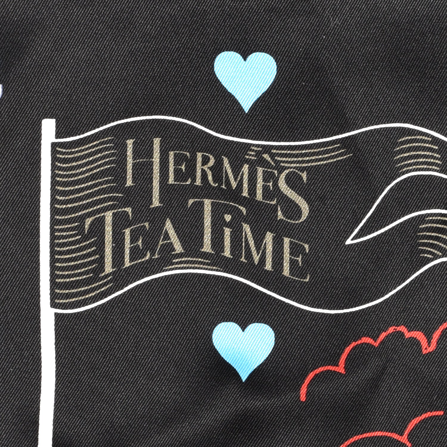 Hermes Silk Tea Time Scarf 70 Black 2 of 6