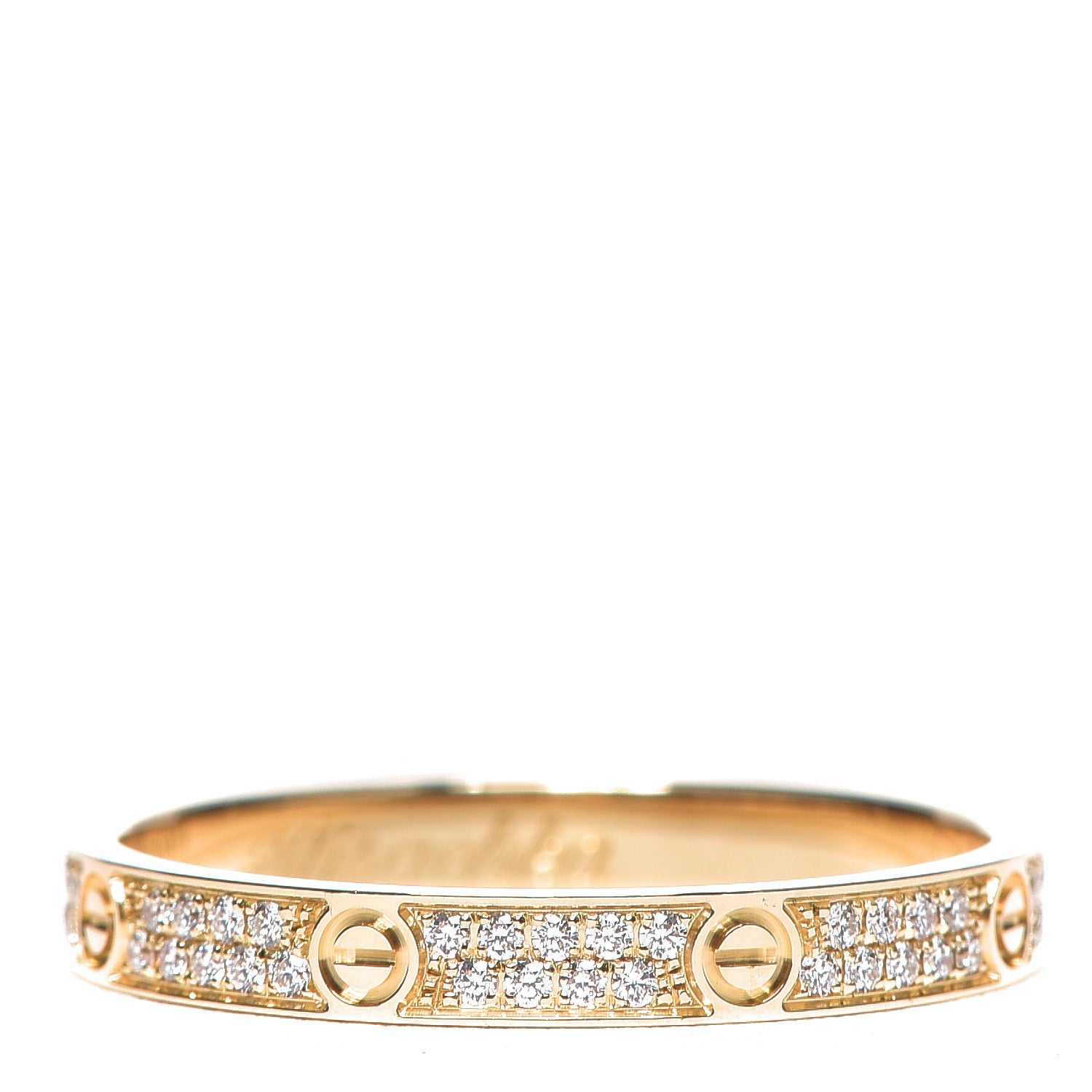 Cartier 18K Yellow Gold Diamond 2.6mm LOVE Paved Band Ring 54 6.75 2 of 5