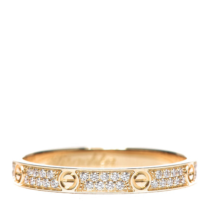 Cartier 18K Yellow Gold Diamond 2.6mm LOVE Paved Band Ring 54 6.75 2 of 5