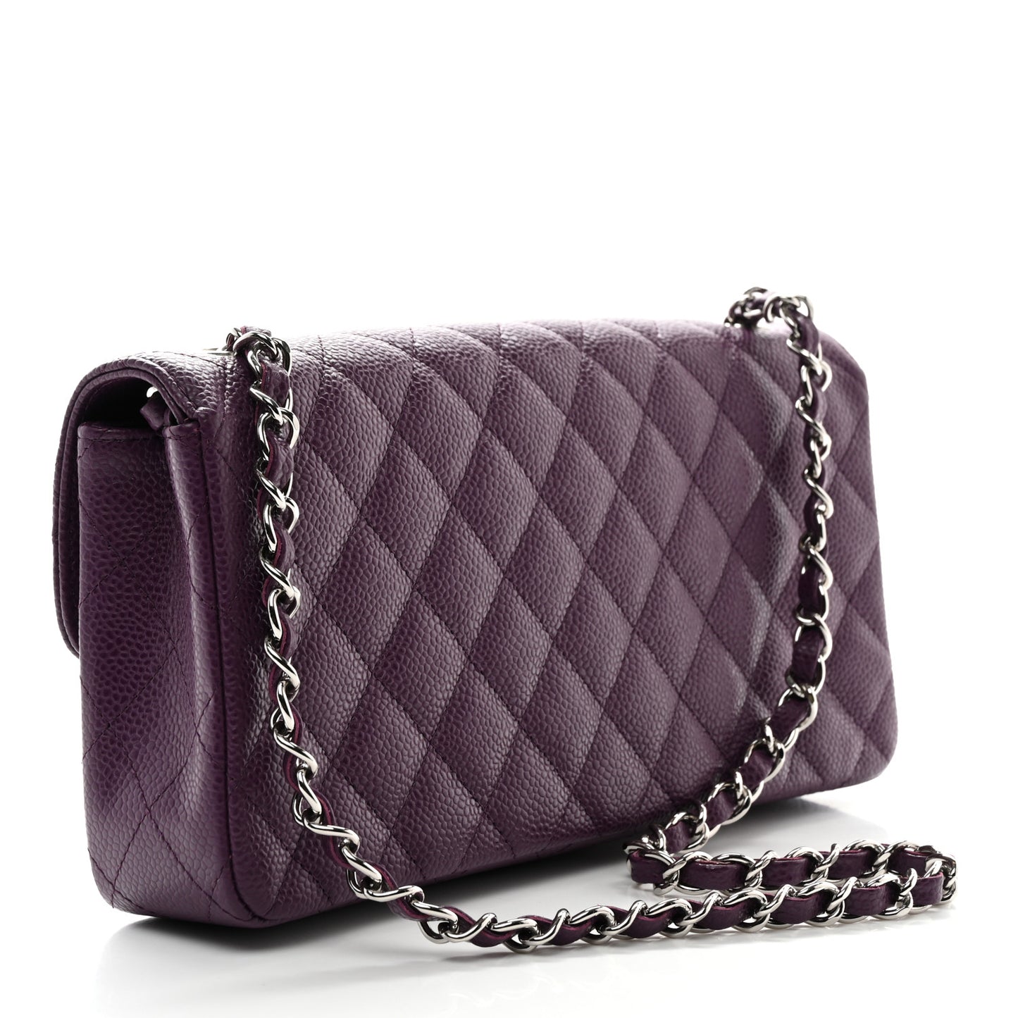 Caviar Quilted East West Flap Purple