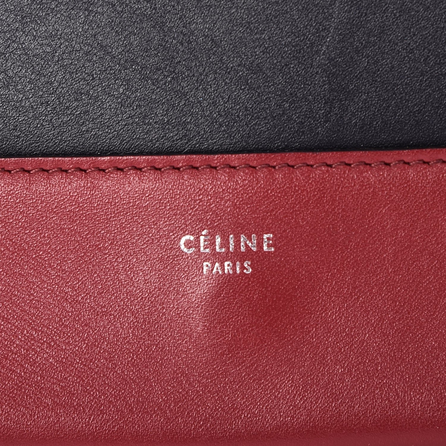 Celine Shiny Smooth Calfskin Medium Frame Shoulder Bag Red Navy 9 of 9