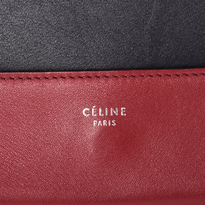 Celine Shiny Smooth Calfskin Medium Frame Shoulder Bag Red Navy 9 of 9
