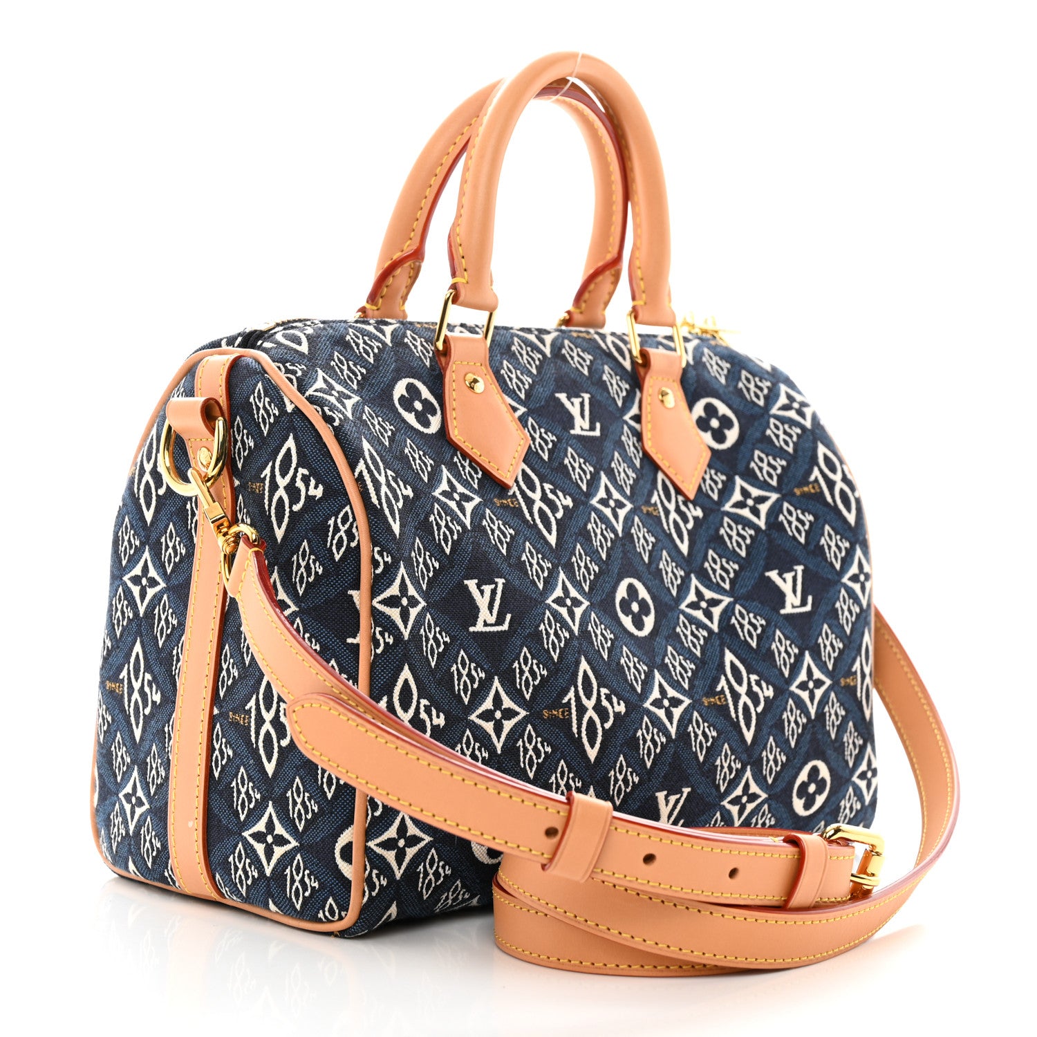Louis Vuitton Jacquard Since 1854 Speedy Bandouliere 25 Blue 2 of 10