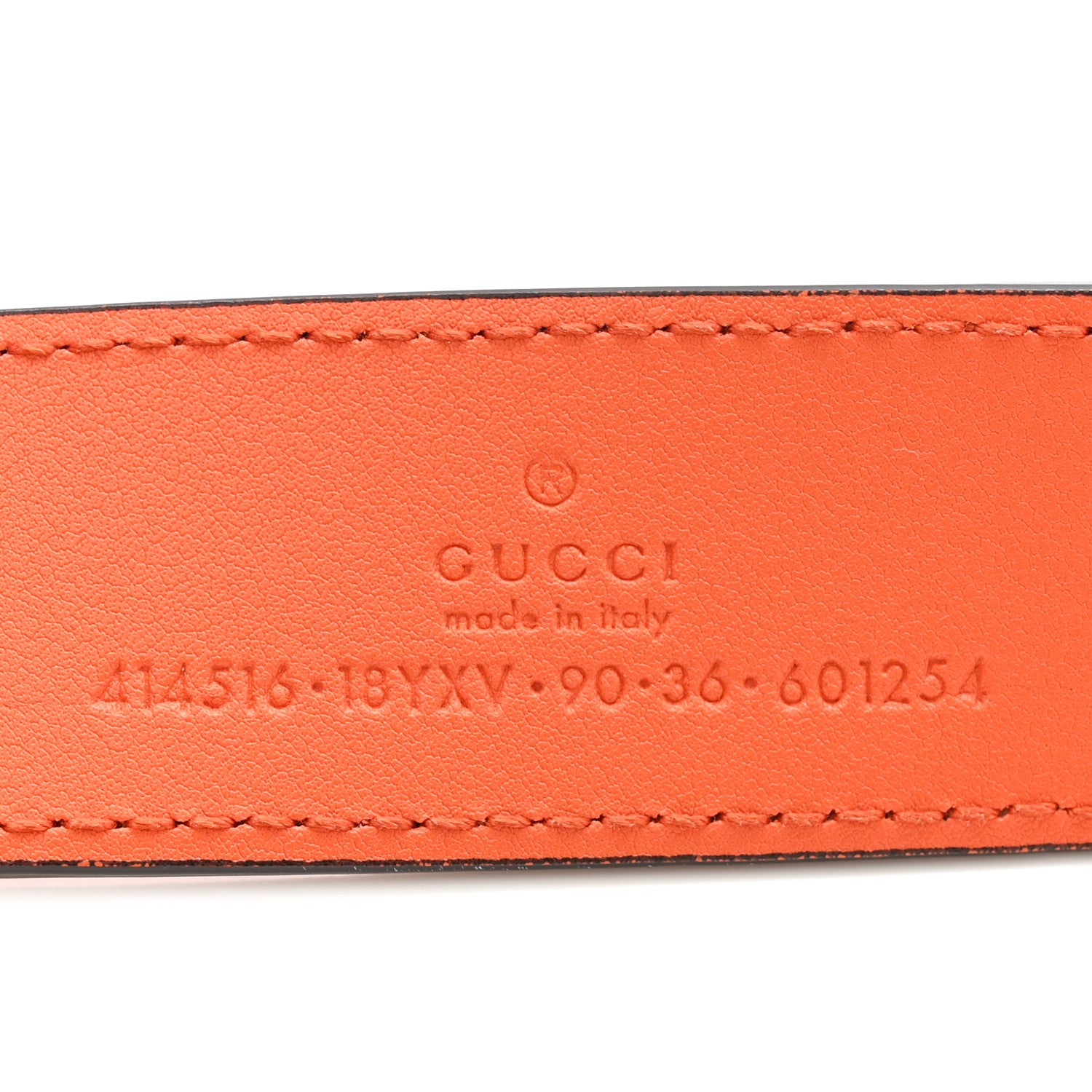 Gucci Azalea Calfskin Enamel Monochrome Double G Belt 90 36 Deep Orange 5 of 8