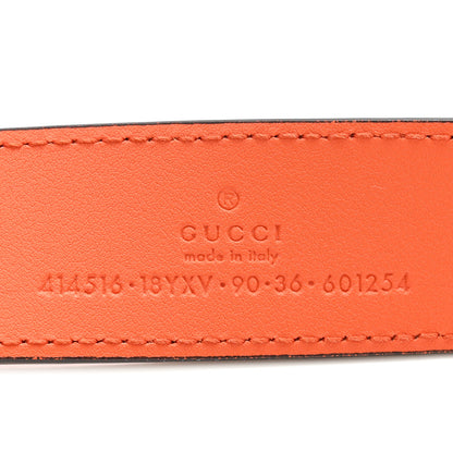 Gucci Azalea Calfskin Enamel Monochrome Double G Belt 90 36 Deep Orange 5 of 8