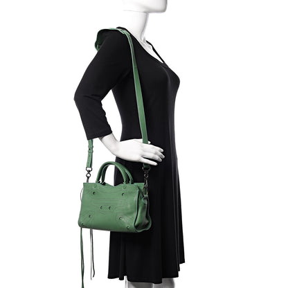 Balenciaga Chevre Perforated Blackout Hardware Nano City Green 2 of 10