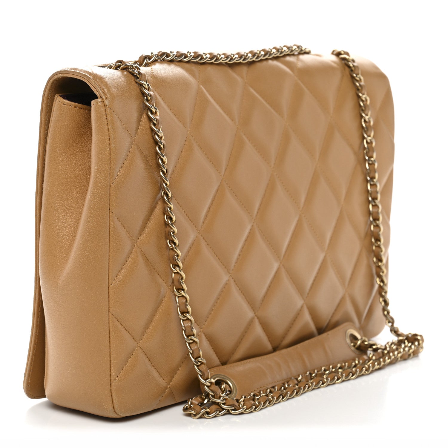 Chanel Lambskin Quilted Medium Diamond CC Flap Beige 3 of 13