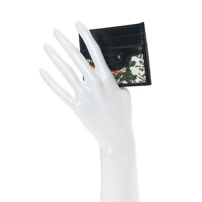 Balenciaga X GUCCI Canvas Azalea Calfskin Flora Logo Print Neo Classic Card Holder White Multicolor Black 2 of 7