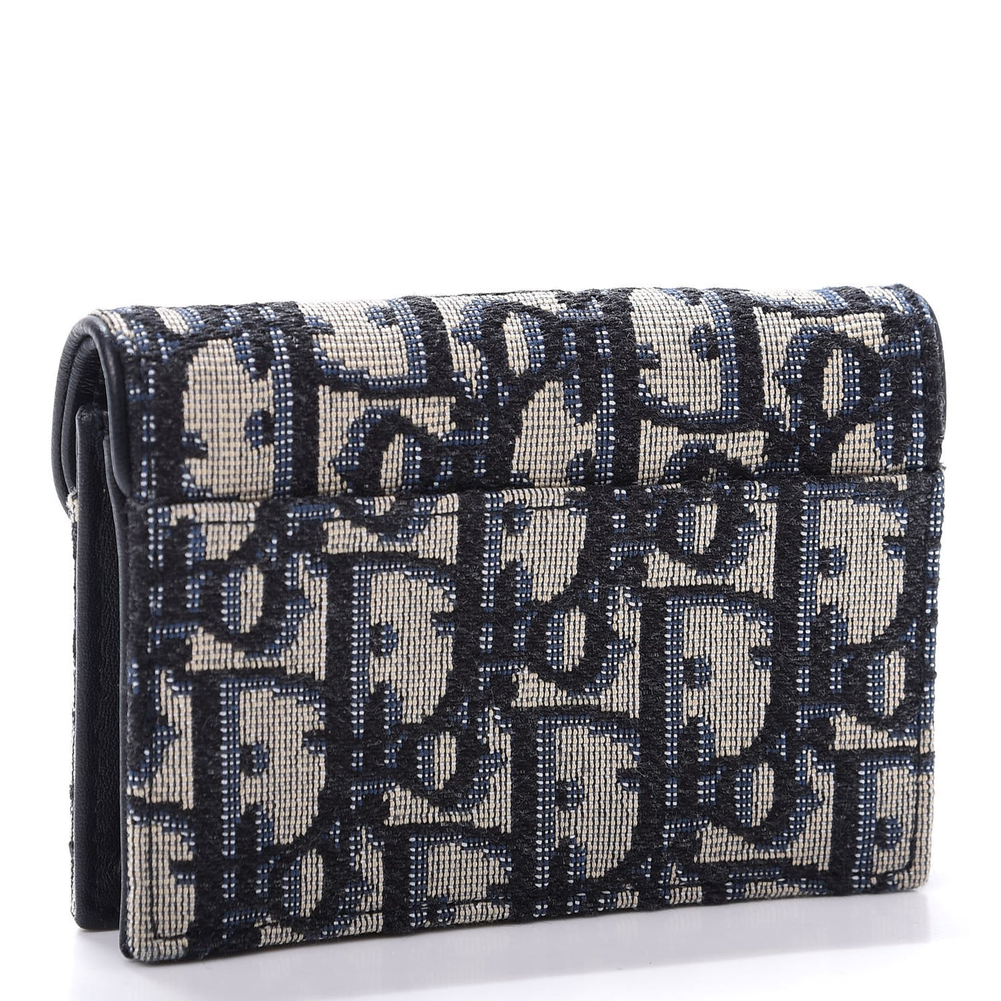 Oblique Saddle Card Holder Blue
