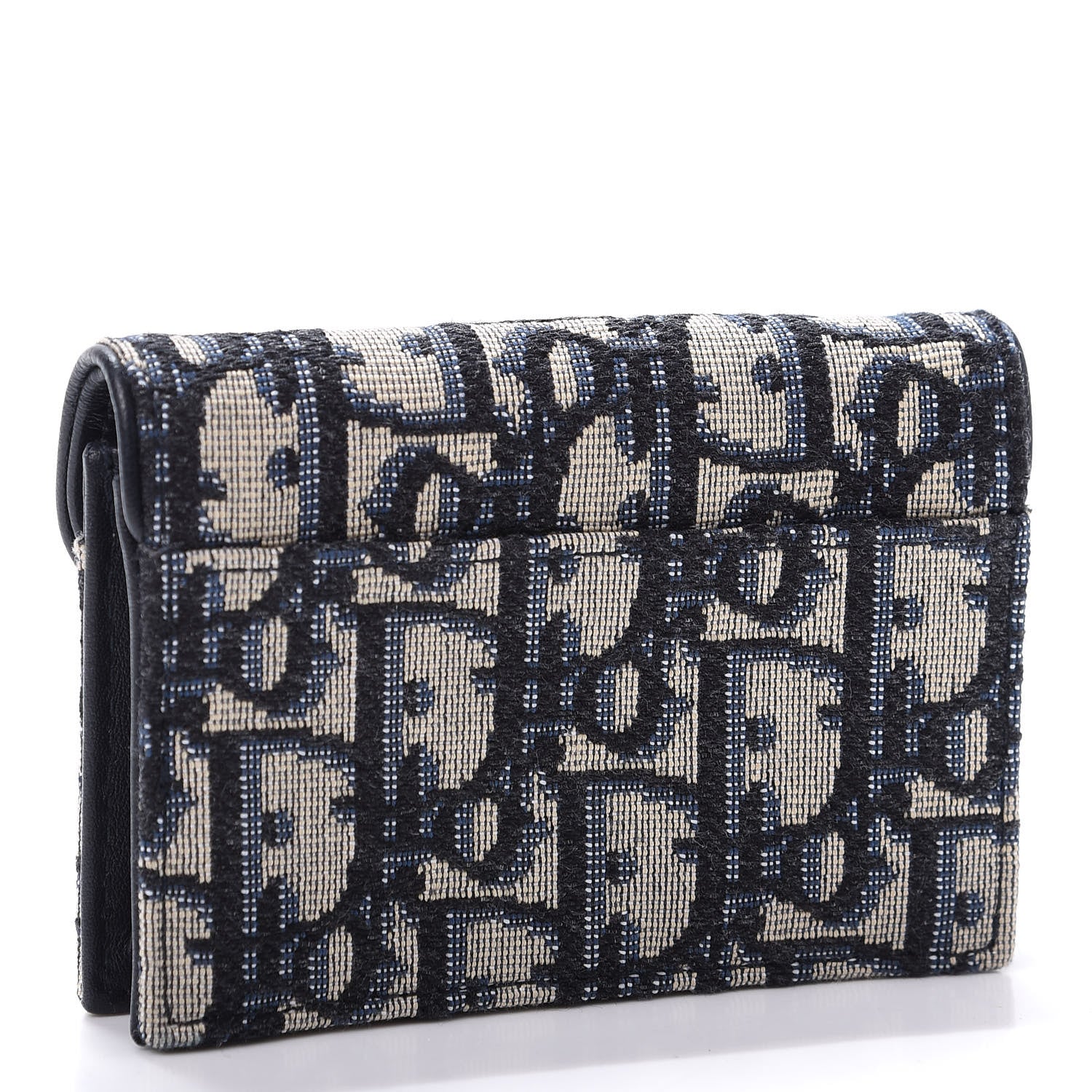 Christian Dior Oblique Saddle Card Holder Blue 3 of 9