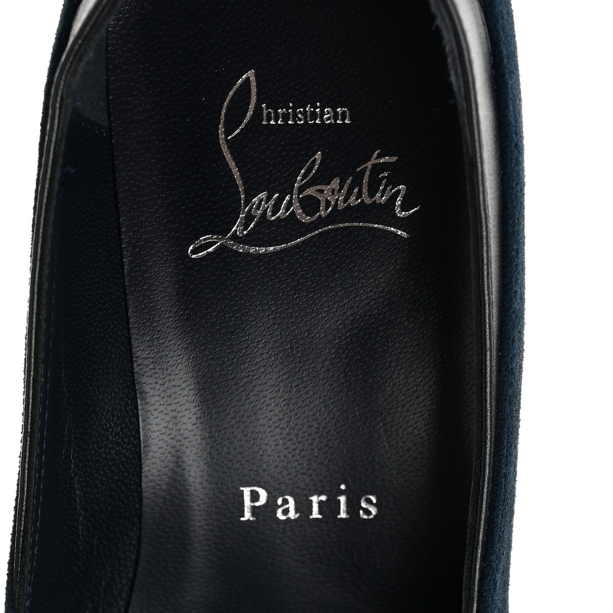 Christian Louboutin Suede Nappa Miss Duvette 55mm Cap Toe Pumps 36.5 Marine 7 of 8
