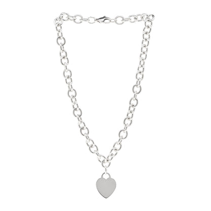 Tiffany Sterling Silver Heart Tag Pendant Necklace 3 of 5