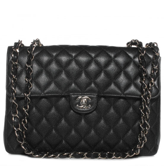 Caviar Jumbo Single Flap Black