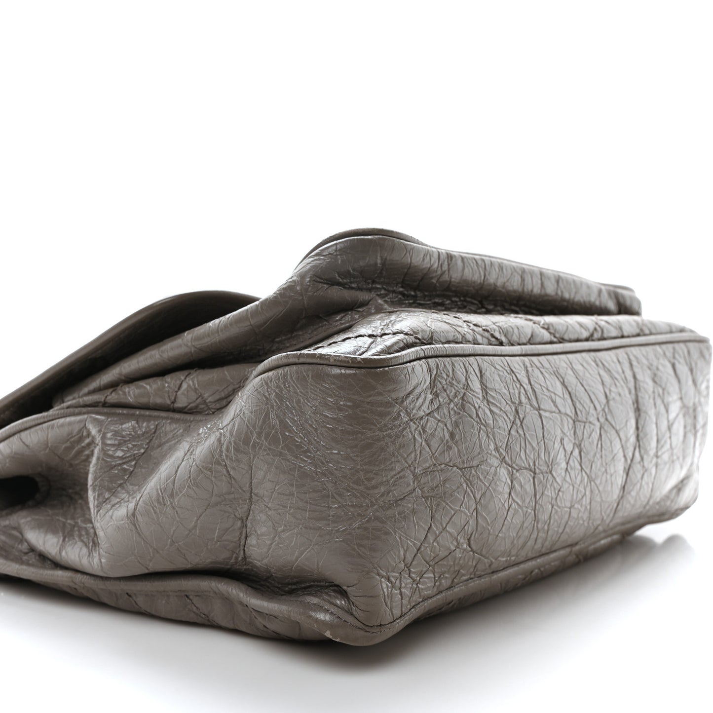 Crinkled Calfskin Matelasse Monogram Large Niki Chain Satchel Fog