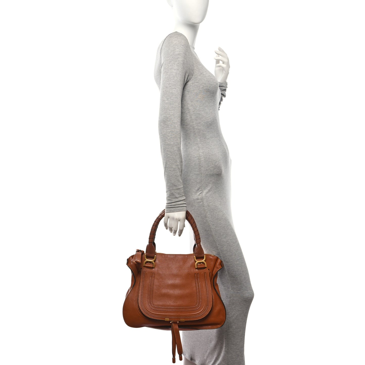 Calfskin Medium Marcie Satchel Tan