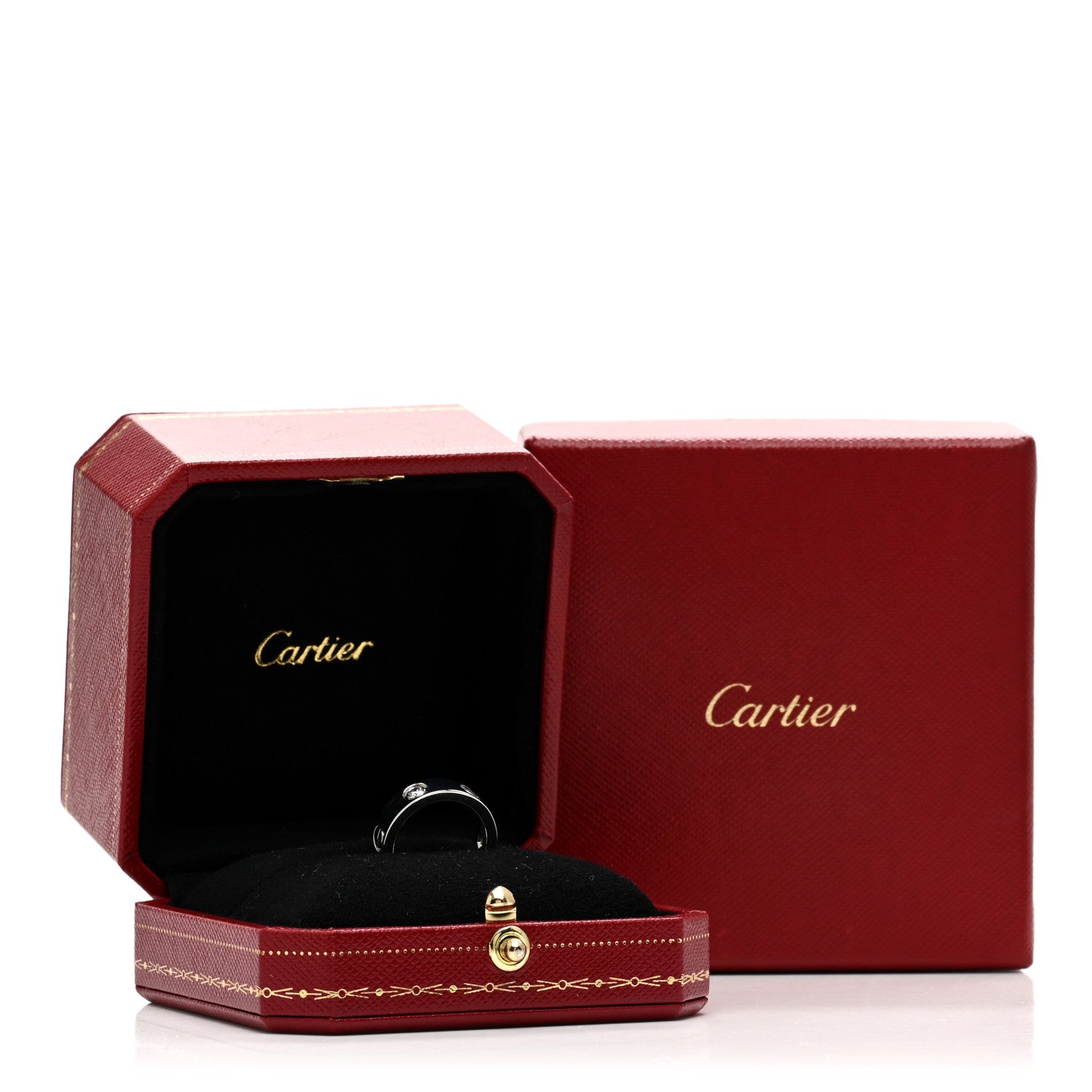 Cartier 18K White Gold 3 Diamond 5.5mm LOVE Ring 48 4.5 5 of 5