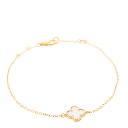 Van Cleef & Arpels 18K Yellow Gold Mother of Pearl Sweet Alhambra Bracelet 1 of 6