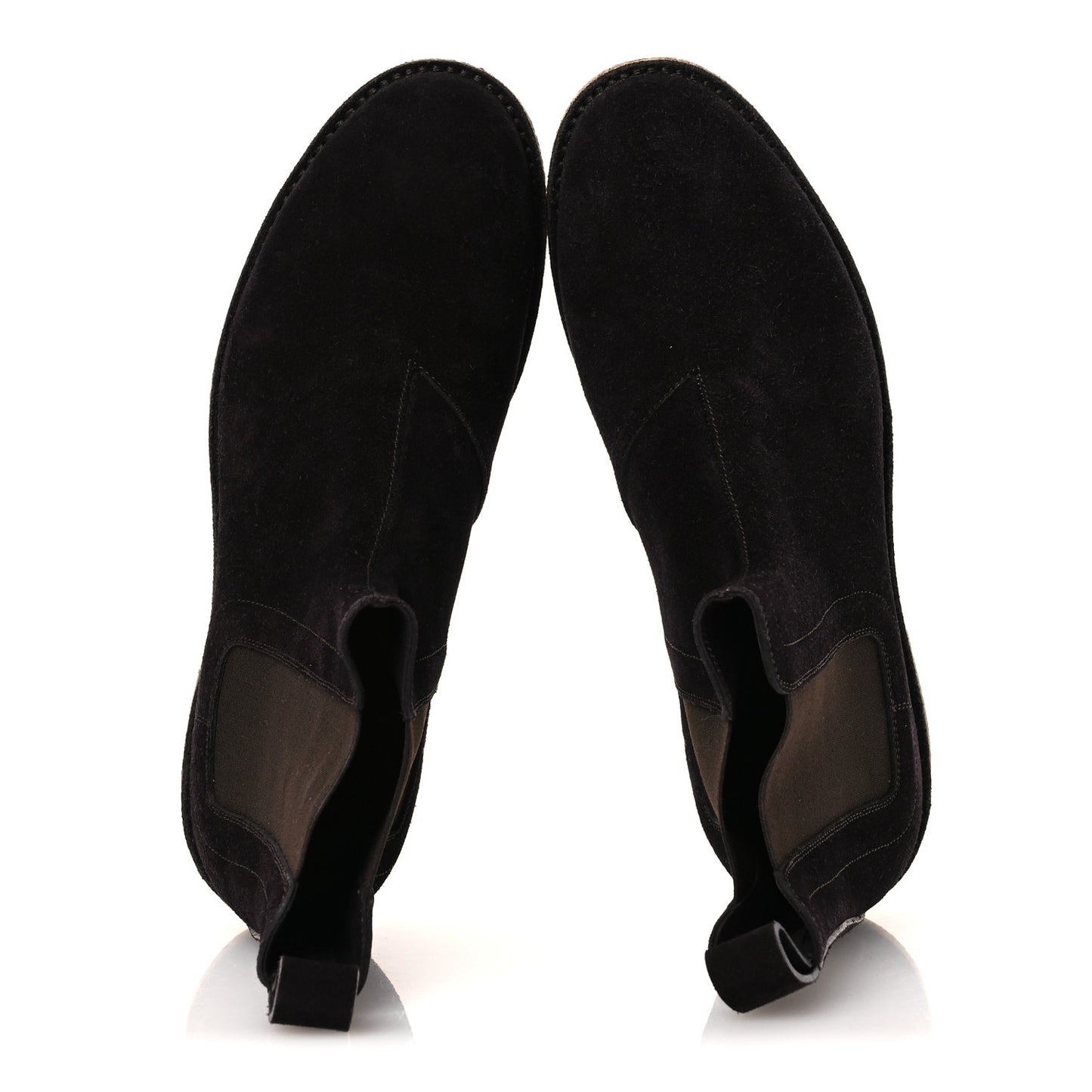 Suede Calfskin Rubber Sole Chelsea Boots 41 Espresso