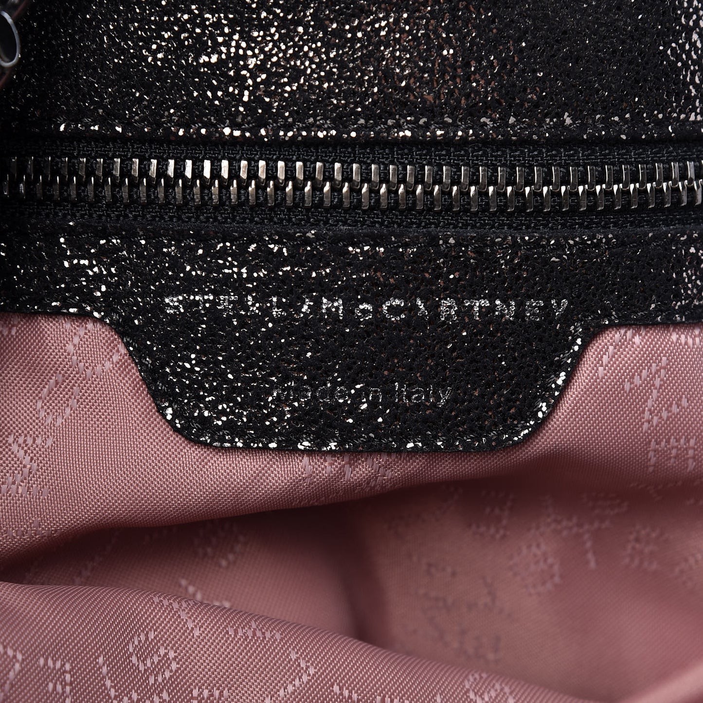 Chamois Shiny Dotted Falabella Fold Over Tote Ruthenium