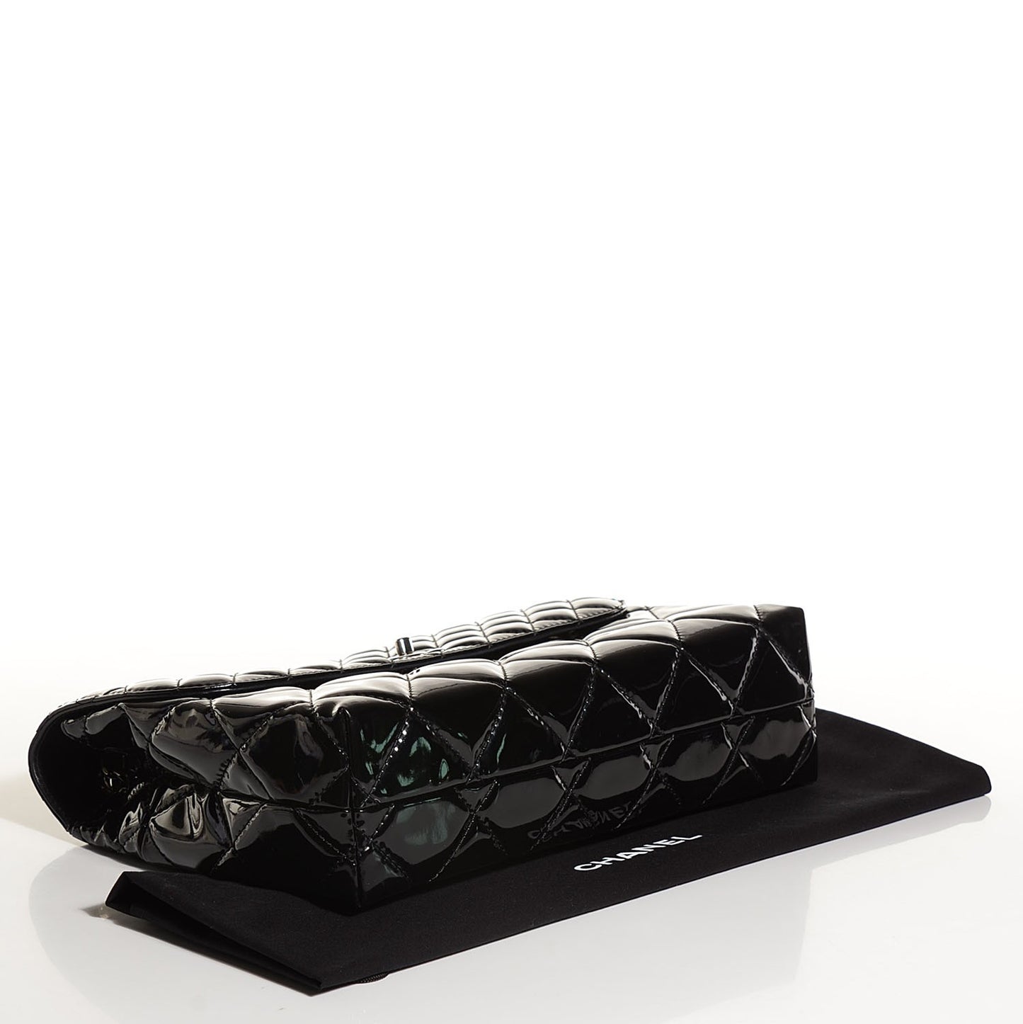 Vinyl Quilted In the Business Flap Bag Black