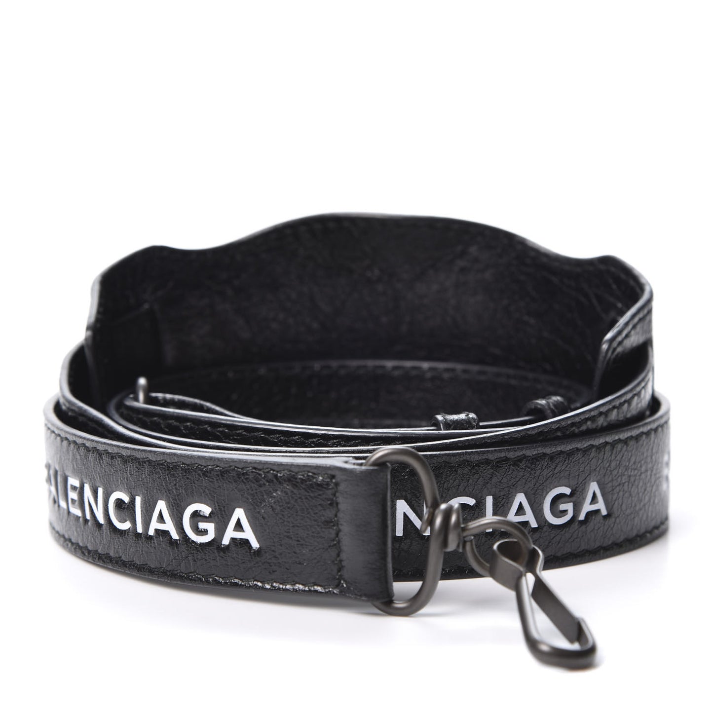 Agneau Classic Hardware Logo Shoulder Strap Black