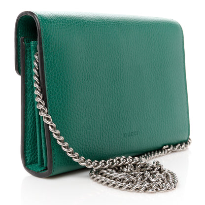 Gucci Calfskin Mini Dionysus Chain Wallet Emerald 3 of 11