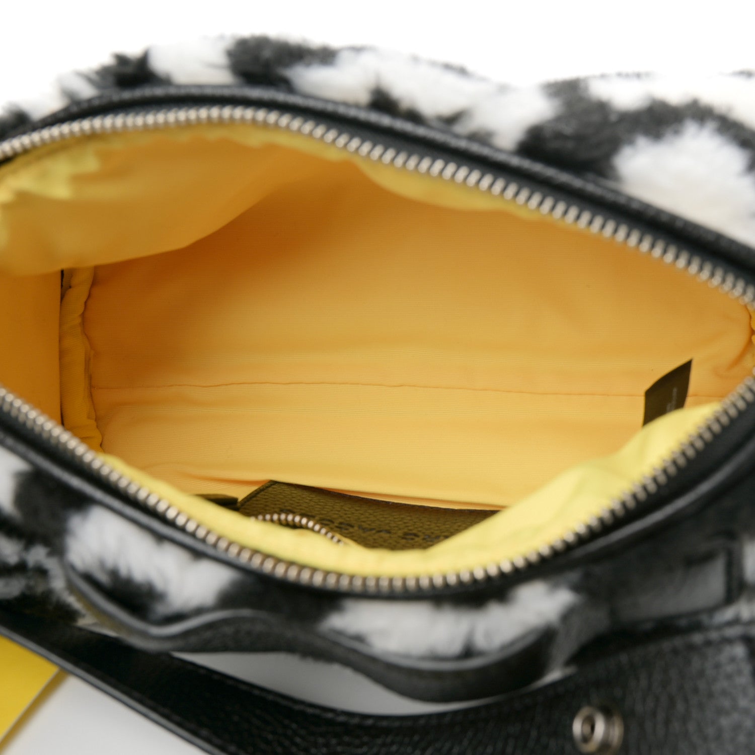 Marc Jacobs Faux Fur The Duffle Top Handle Bag Black White 5 of 10