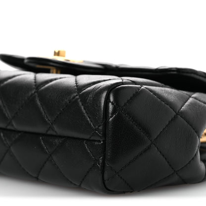 Chanel Lambskin Quilted Kisslock Flap Black 10 of 11