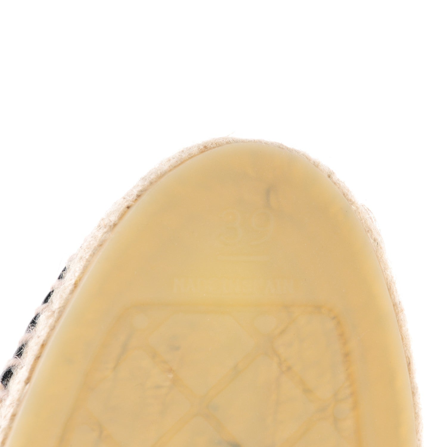 Chanel Lambskin CC Espadrilles 39 Beige Black 9 of 11