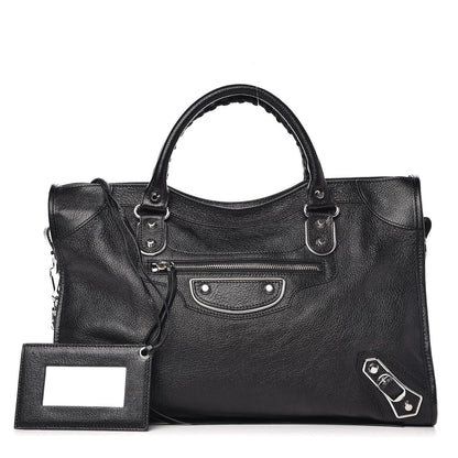 Balenciaga Chevre Silver Metallic Edge Hardware City Black 1 of 8