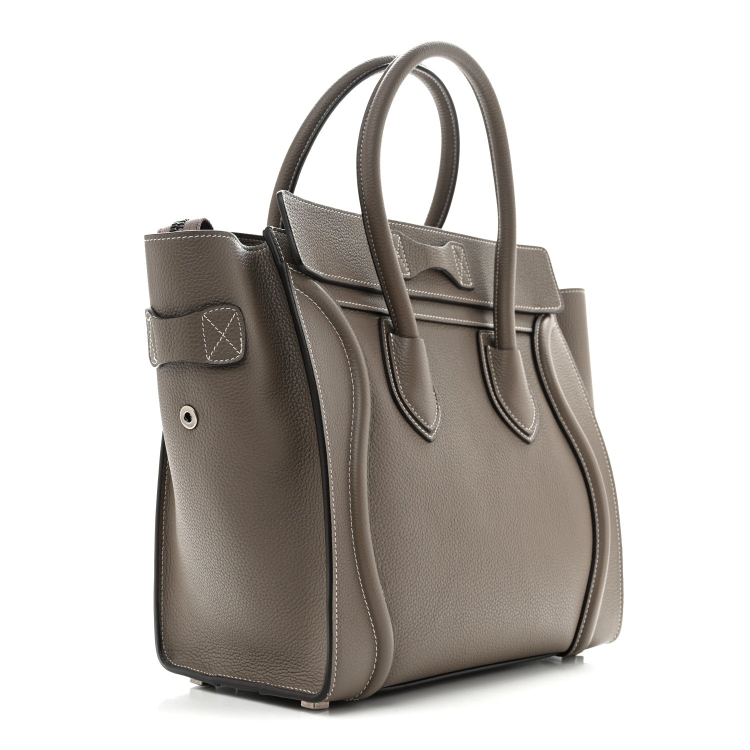 Celine Drummed Calfskin Micro Luggage Souris 3 of 10