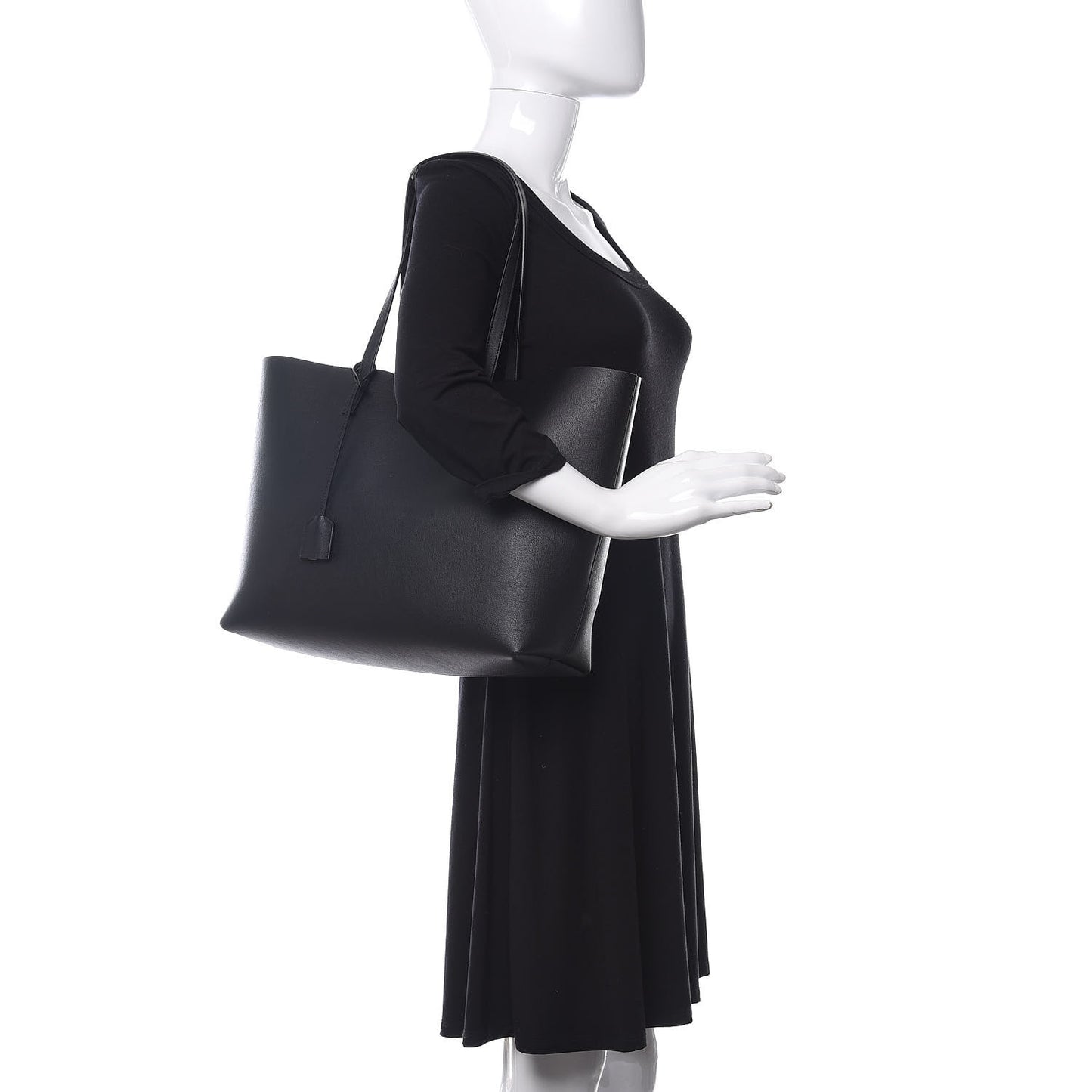 Calfskin Large Shopping Tote Black