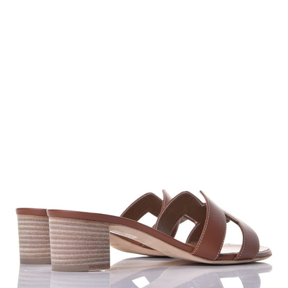 Hermes Calfskin Oasis Sandals 36.5 Gold 4 of 9