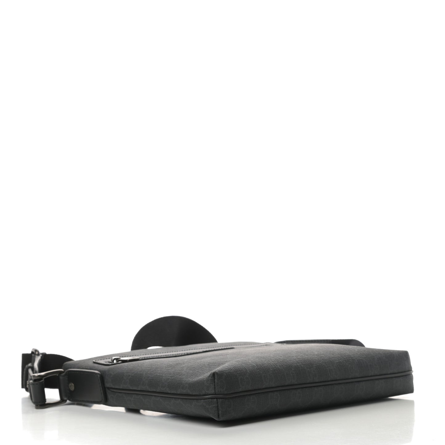 GG Supreme Monogram Crossbody Messenger Bag Black Grey