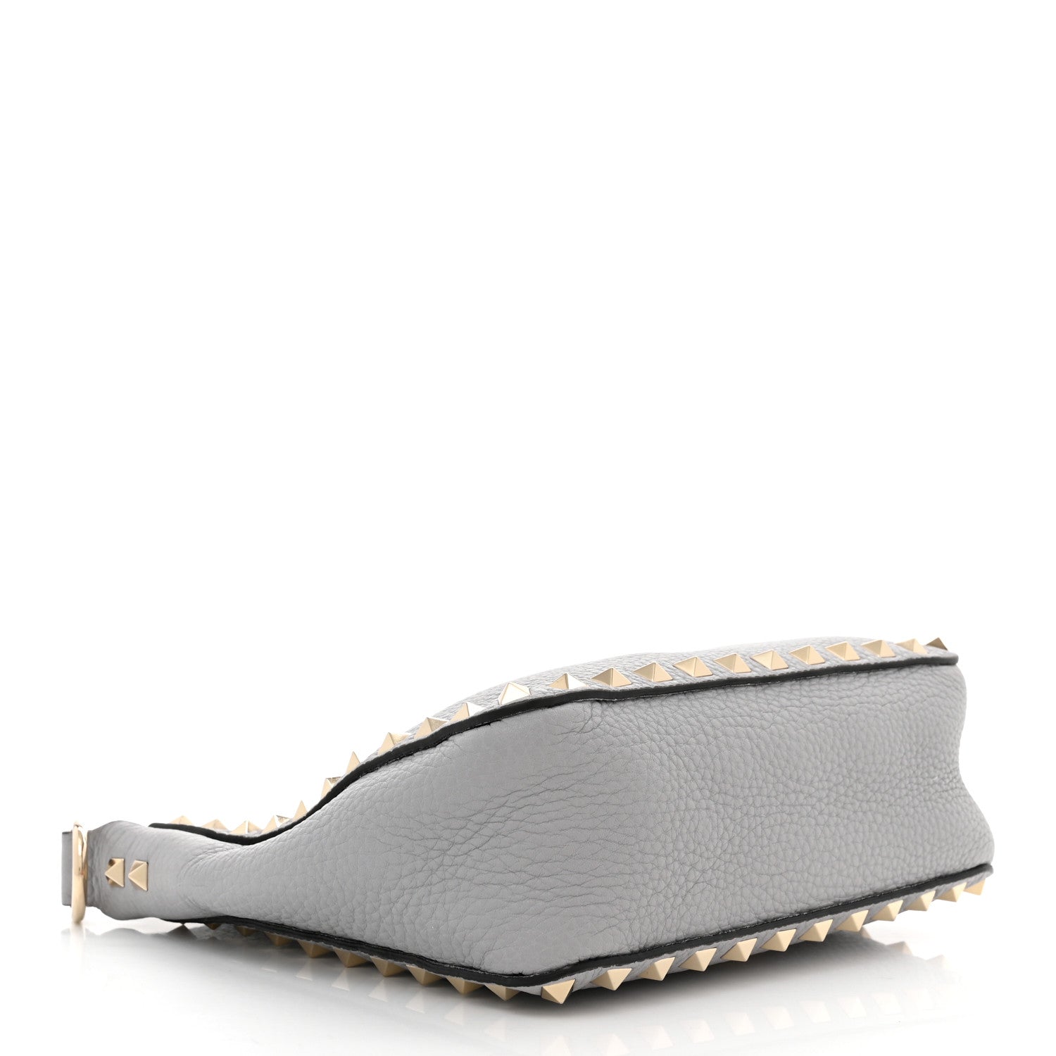 Valentino Garavani Pebbled Calfskin Mini Rockstud Flip-Lock Messenger Bag Pastel Grey 4 of 9