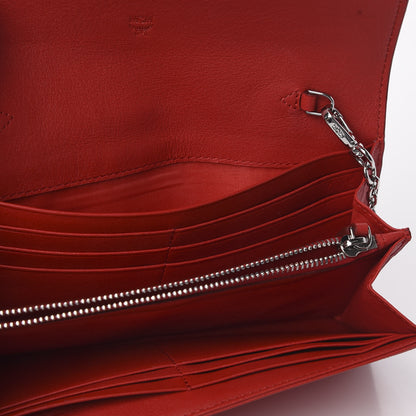MCM Calfskin Ottomar Large Patricia Wallet On Chain Red 6 of 9
