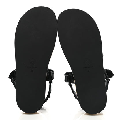 Chanel Laminated Goatskin Chain Sandals 37 So Black 5 of 8