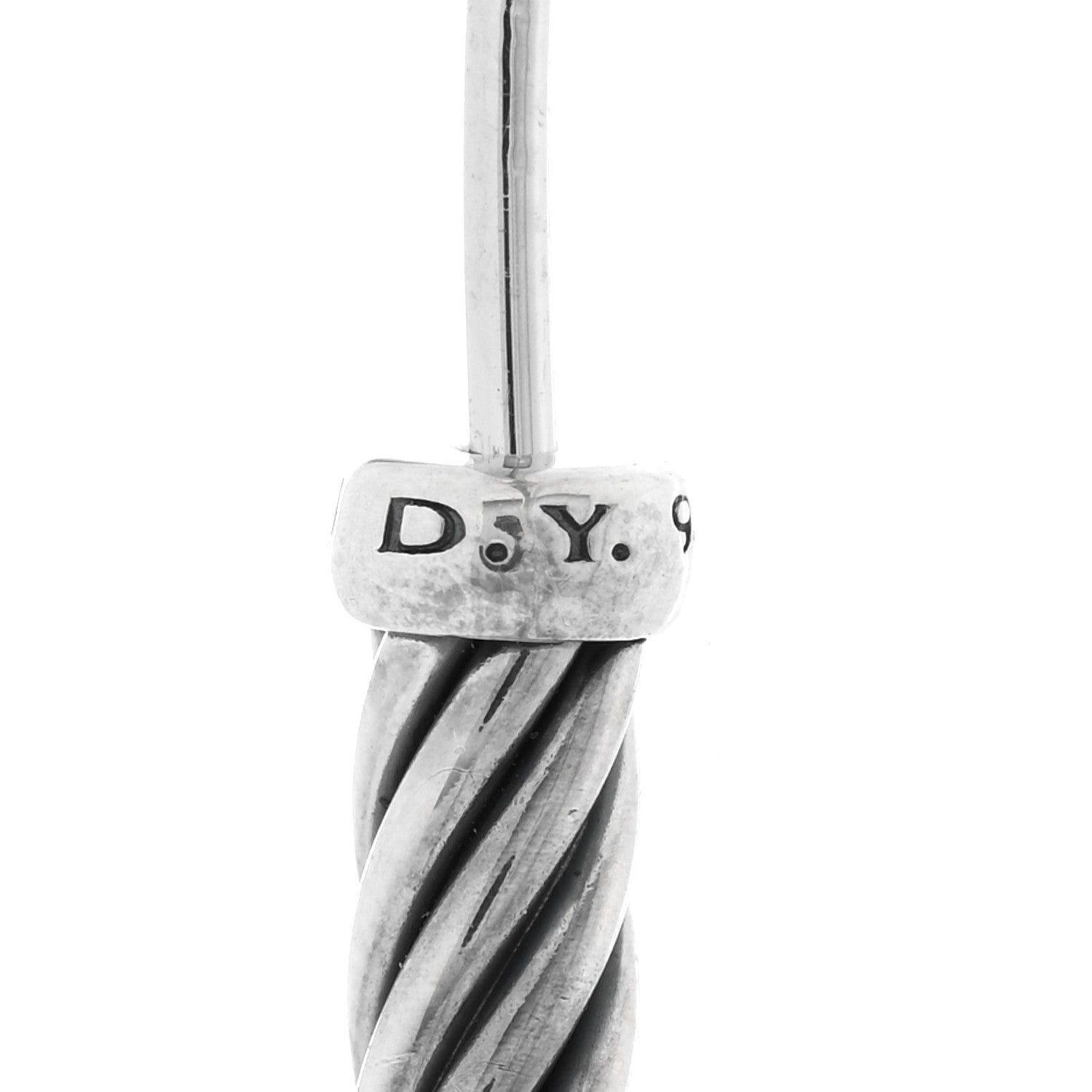 David Yurman Sterling Silver Large Sculpted Cable Hoop Earrings 3 of 4