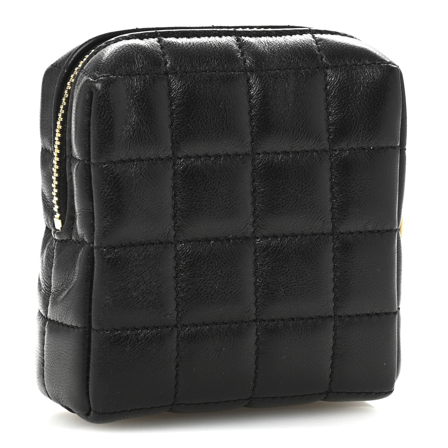 Saint Laurent Lambskin Quilted Mini Square Pouch Black 3 of 8
