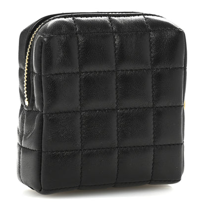 Saint Laurent Lambskin Quilted Mini Square Pouch Black 3 of 8