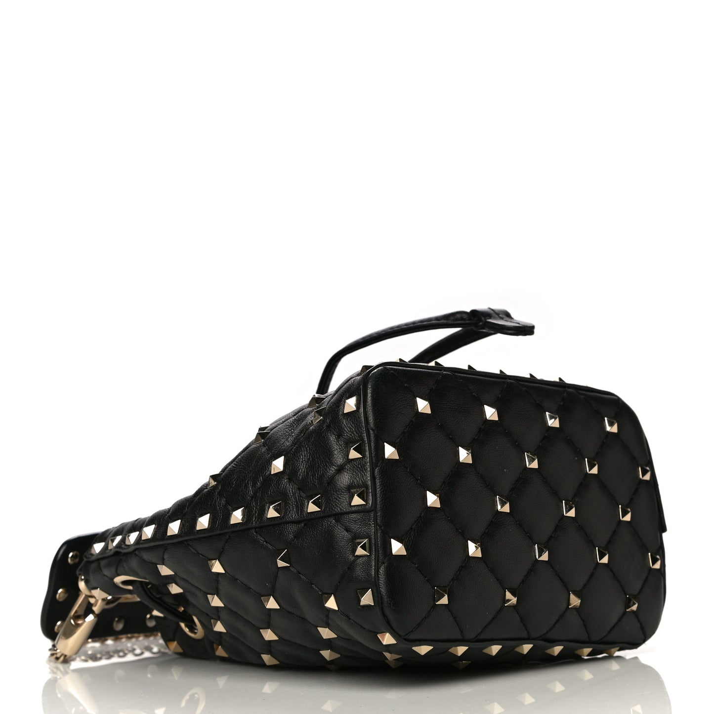Nappa Mini Rockstud Spike Bucket Bag Black