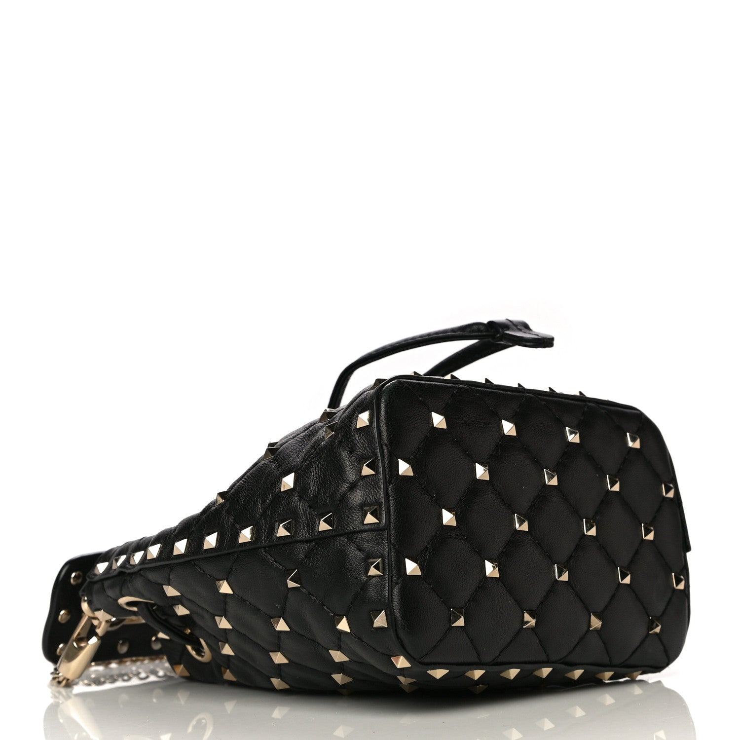 Valentino Garavani Nappa Mini Rockstud Spike Bucket Bag Black 4 of 15