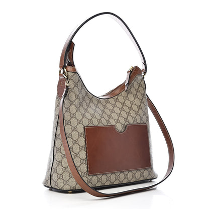 Gucci GG Supreme Monogram Linea A Hobo Brown 3 of 12