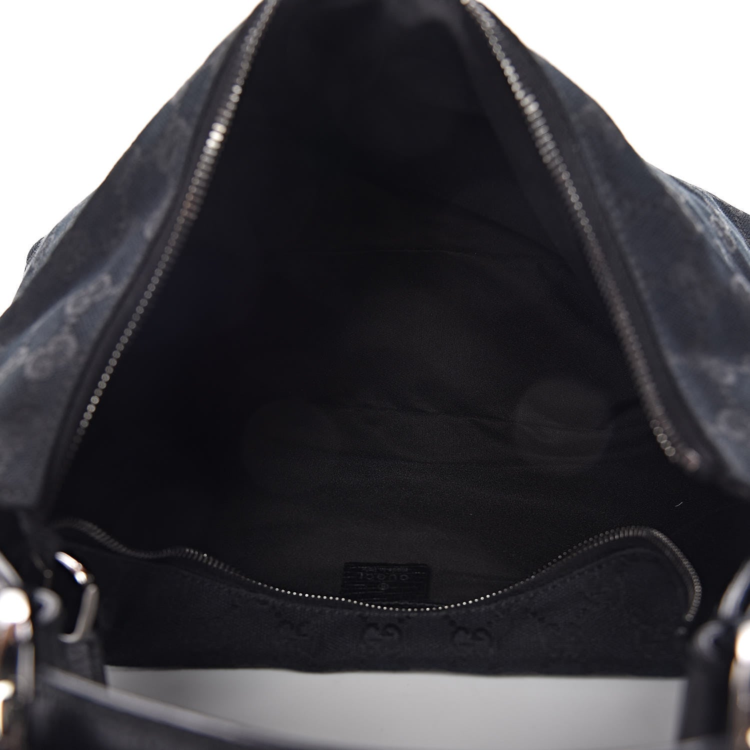 Gucci Monogram Medium Horsebit Chain Hobo Black 5 of 12