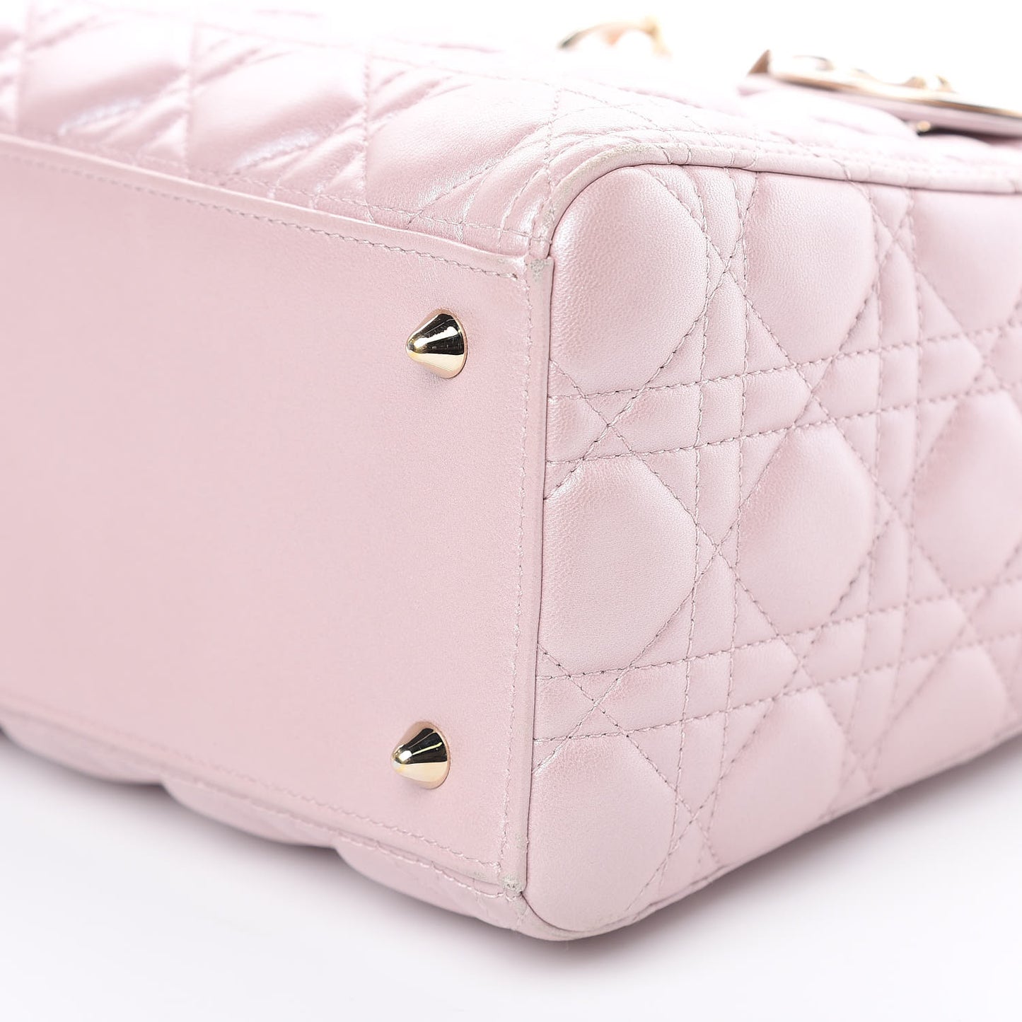 Pearly Lambskin Cannage Medium Lady Dior Lotus