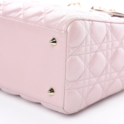 Christian Dior Pearly Lambskin Cannage Medium Lady Dior Lotus 9 of 13
